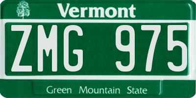 VT license plate ZMG975