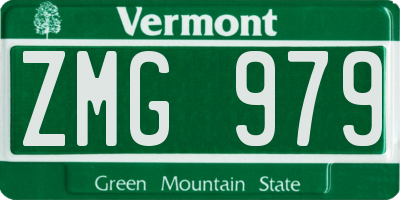 VT license plate ZMG979