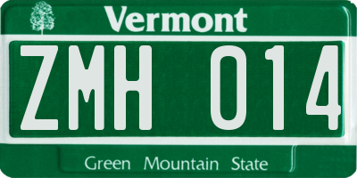 VT license plate ZMH014