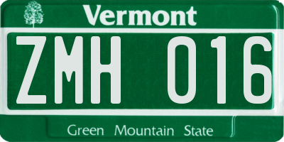 VT license plate ZMH016
