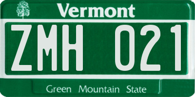 VT license plate ZMH021