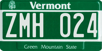 VT license plate ZMH024