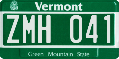 VT license plate ZMH041