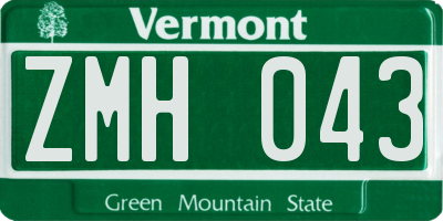 VT license plate ZMH043