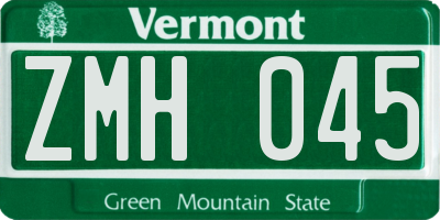 VT license plate ZMH045