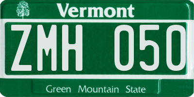 VT license plate ZMH050