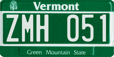 VT license plate ZMH051