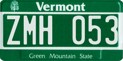 VT license plate ZMH053