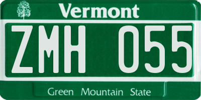 VT license plate ZMH055
