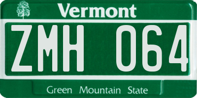 VT license plate ZMH064