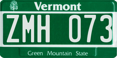 VT license plate ZMH073