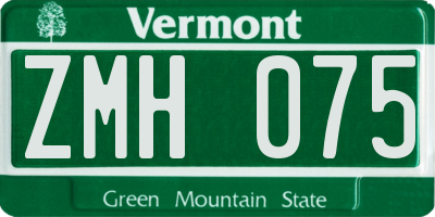 VT license plate ZMH075