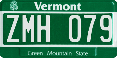 VT license plate ZMH079
