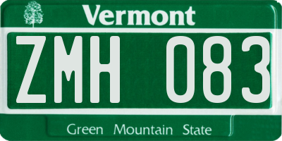 VT license plate ZMH083