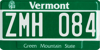 VT license plate ZMH084