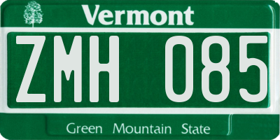 VT license plate ZMH085