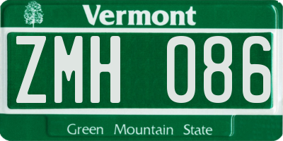 VT license plate ZMH086