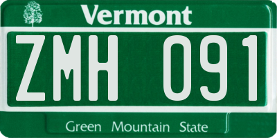 VT license plate ZMH091