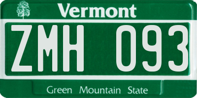 VT license plate ZMH093