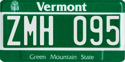 VT license plate ZMH095