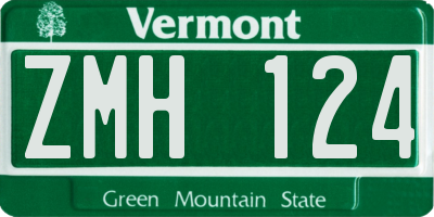 VT license plate ZMH124