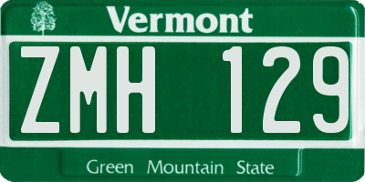 VT license plate ZMH129
