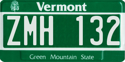 VT license plate ZMH132