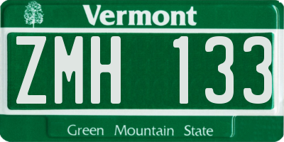 VT license plate ZMH133