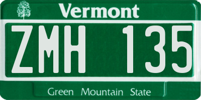VT license plate ZMH135
