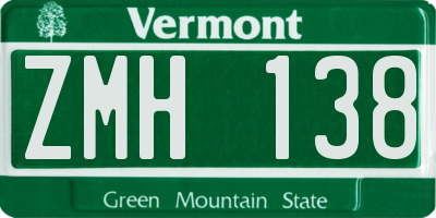 VT license plate ZMH138