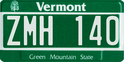 VT license plate ZMH140