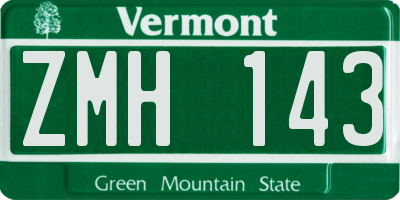 VT license plate ZMH143