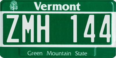 VT license plate ZMH144