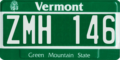 VT license plate ZMH146
