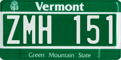VT license plate ZMH151