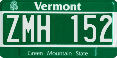 VT license plate ZMH152