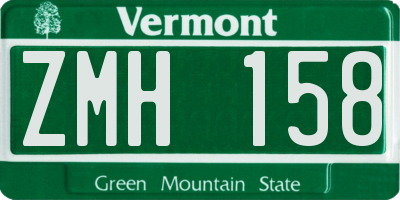 VT license plate ZMH158