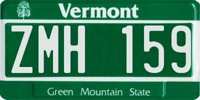 VT license plate ZMH159