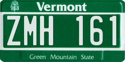 VT license plate ZMH161
