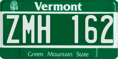 VT license plate ZMH162