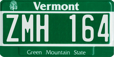VT license plate ZMH164