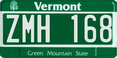 VT license plate ZMH168