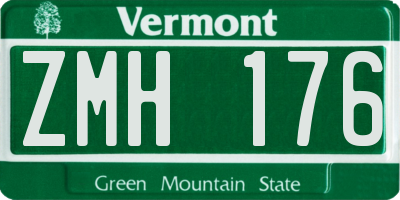 VT license plate ZMH176