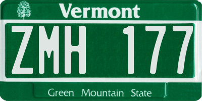 VT license plate ZMH177