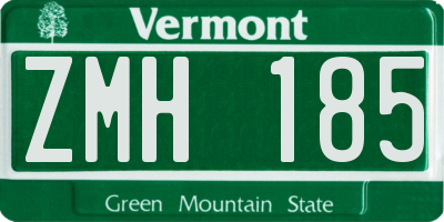VT license plate ZMH185