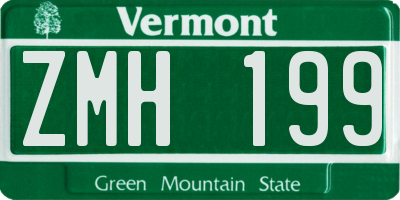 VT license plate ZMH199