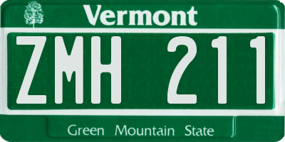 VT license plate ZMH211