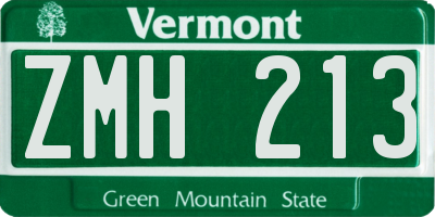VT license plate ZMH213