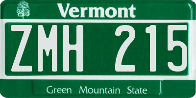 VT license plate ZMH215