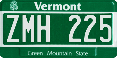 VT license plate ZMH225